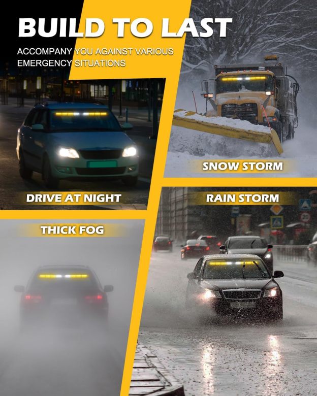 Emergency Strobe Light Bar Controller – 2 x 16.8-inch Amber Safety Light