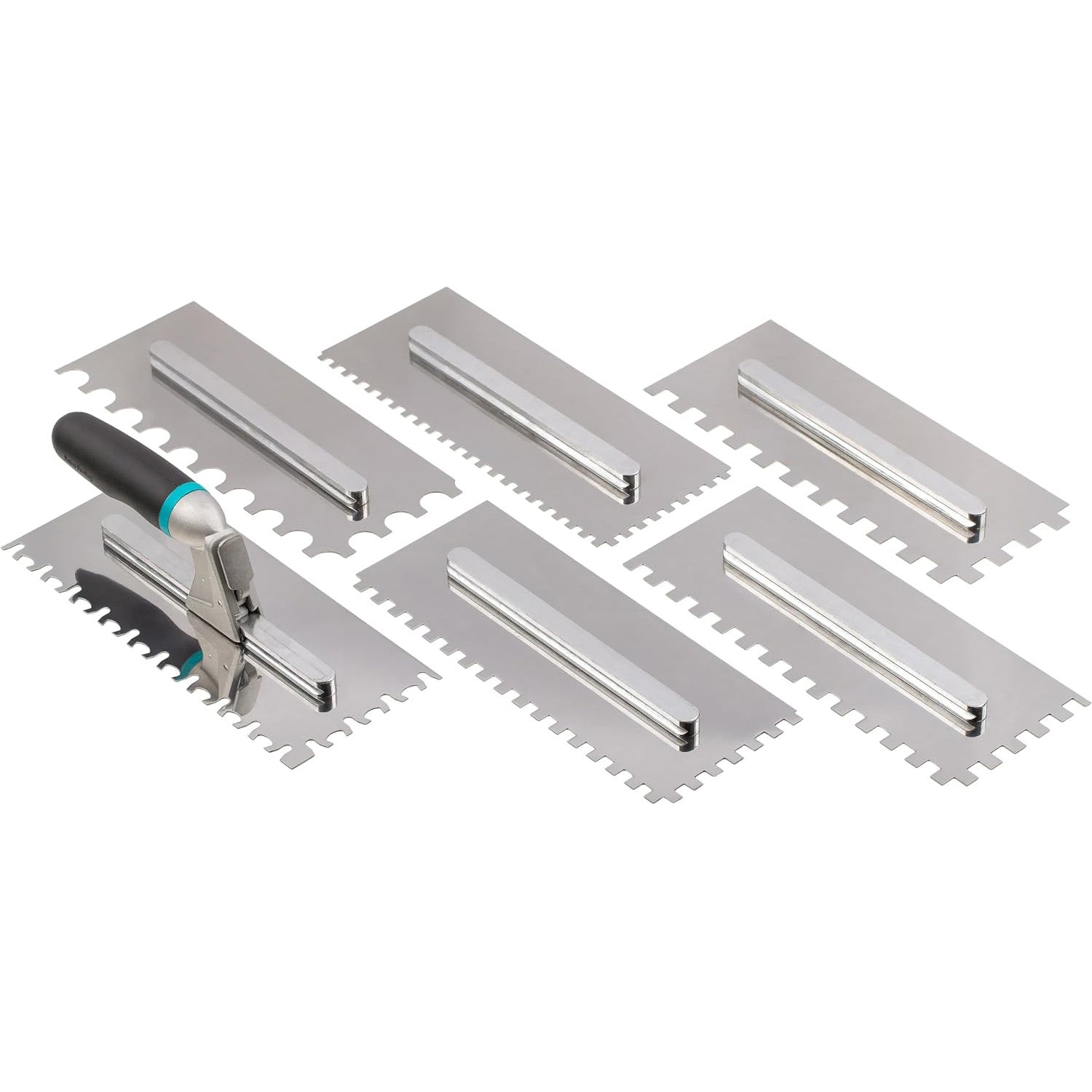 Notched Trowel Set – 6 Interchangeable Blades