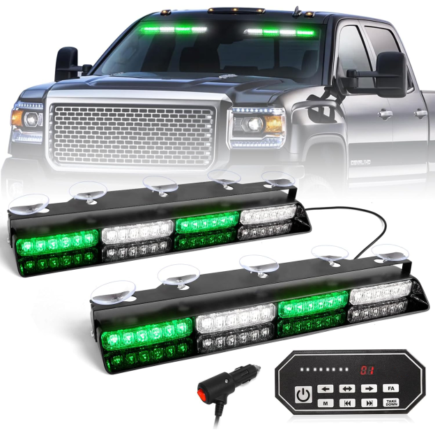 Emergency Strobe Light Bar Controller – 2 x 16.8-inch Amber Safety Light