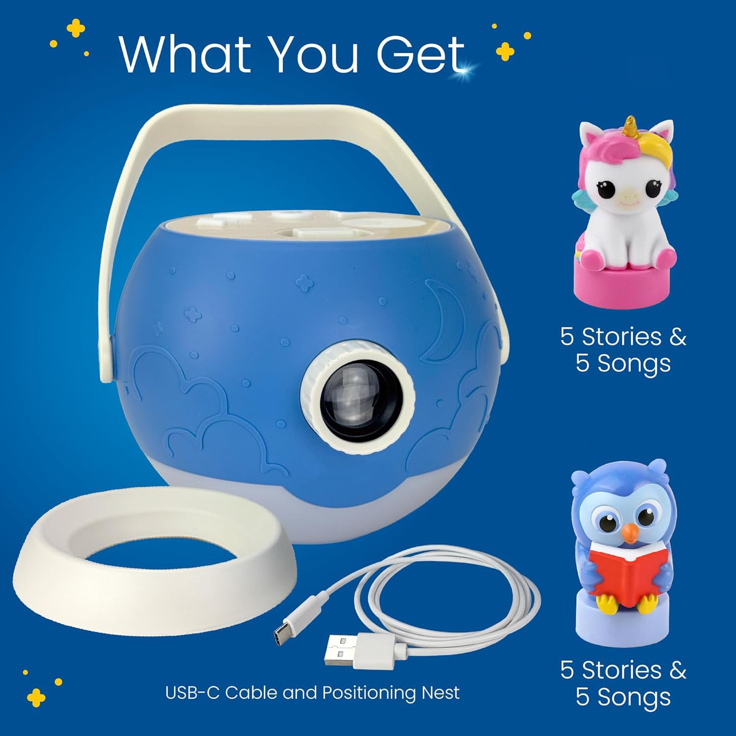 Kids' Storybook Projector – Bedtime Tales with Unicorn & Classic Stories