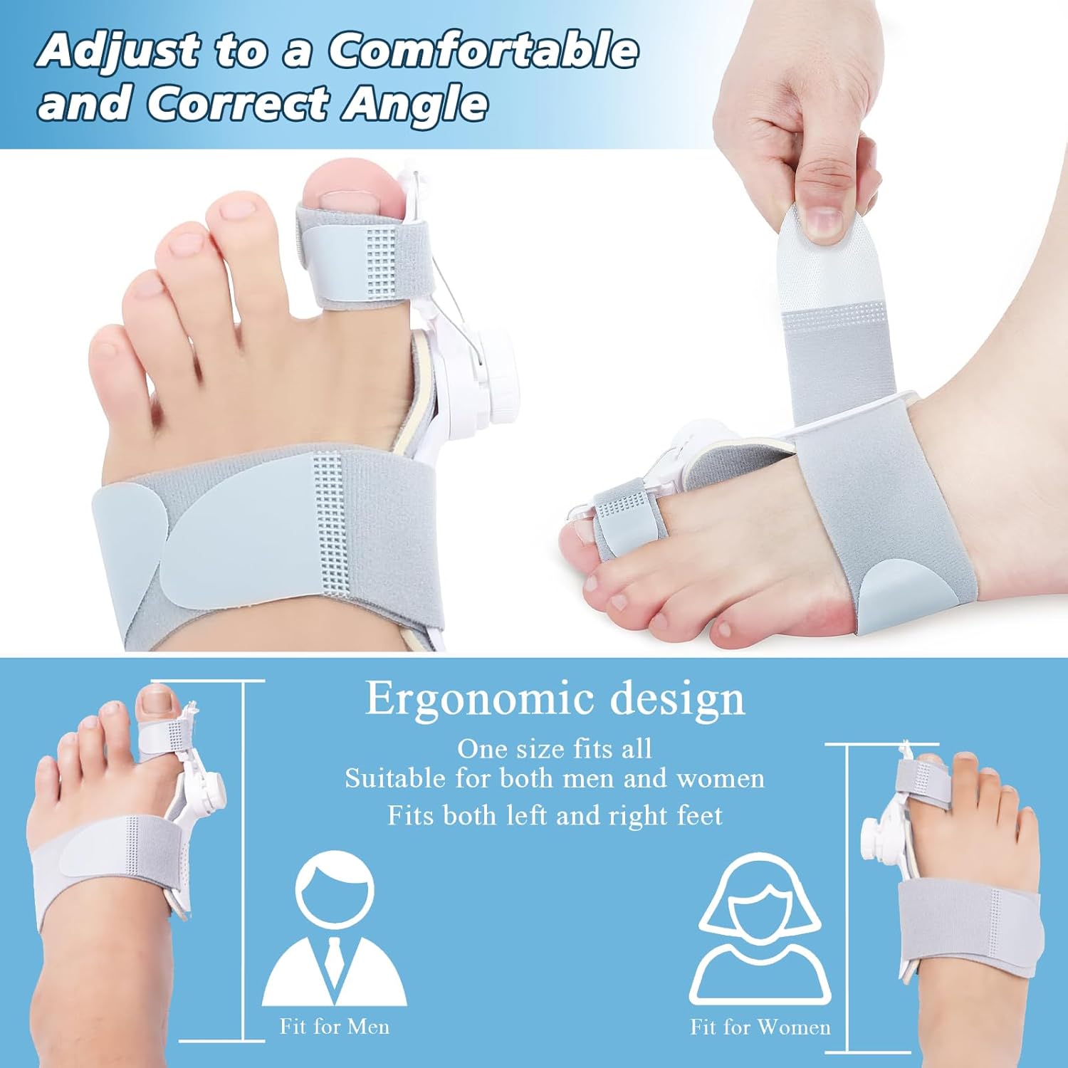 Fix Hallux Valgus Fast – Adjustable Toe Straightener for Instant Relief & Natural Correction！