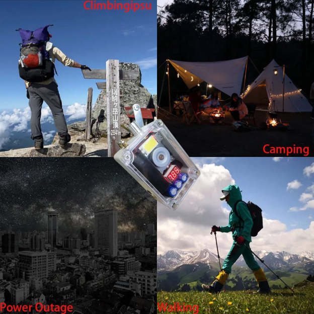 Hand Crank Generator – Portable Emergency USB Charger with COB Light & Lighter