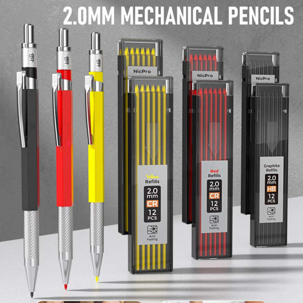31-Piece Carpenter Pencil Set with Sharpener and Accessories