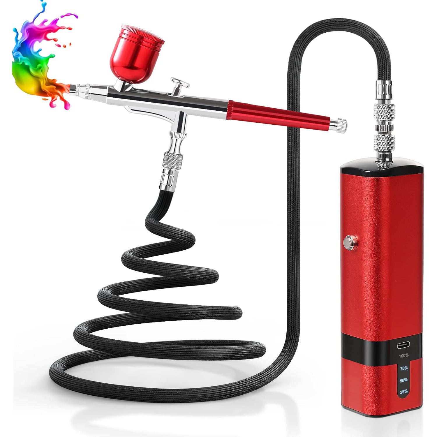 Airbrush Kit with Compressor – 32PSI Handheld Mini Air Brush