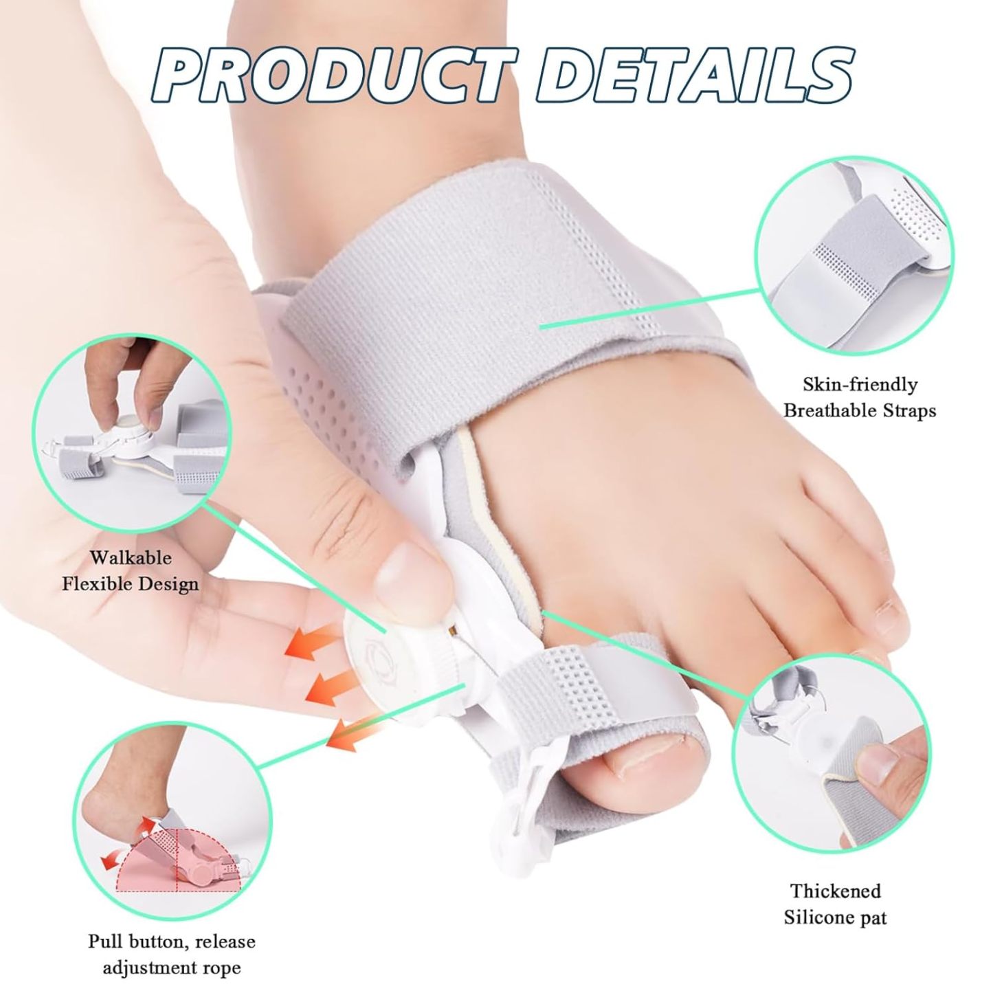 Fix Hallux Valgus Fast – Adjustable Toe Straightener for Instant Relief & Natural Correction！