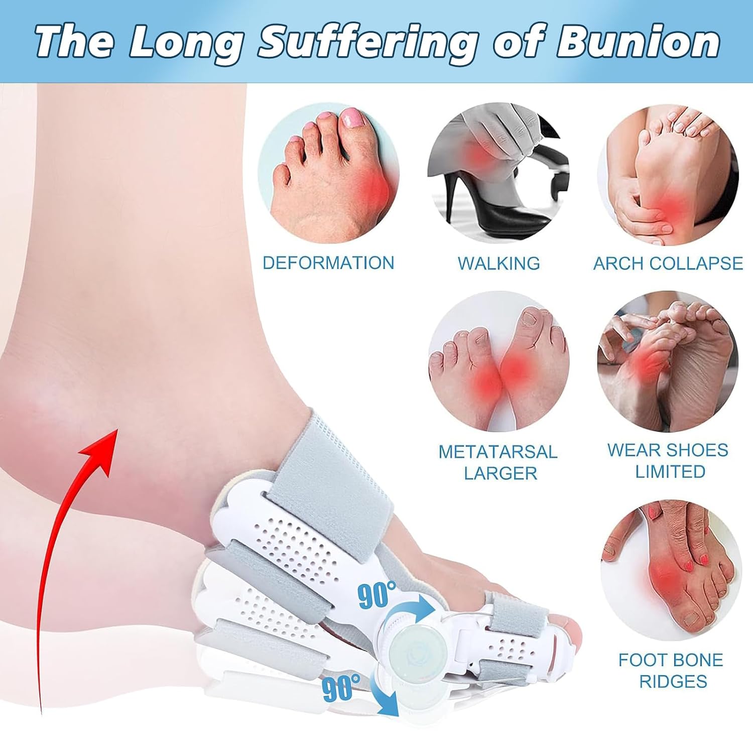 Fix Hallux Valgus Fast – Adjustable Toe Straightener for Instant Relief & Natural Correction！