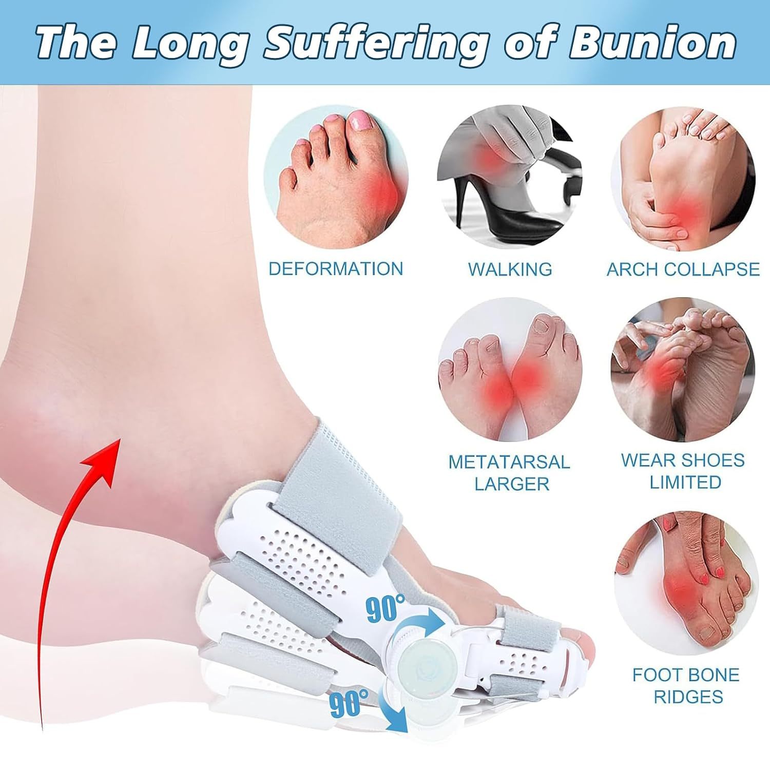 Fix Hallux Valgus Fast – Adjustable Toe Straightener for Instant Relief & Natural Correction！