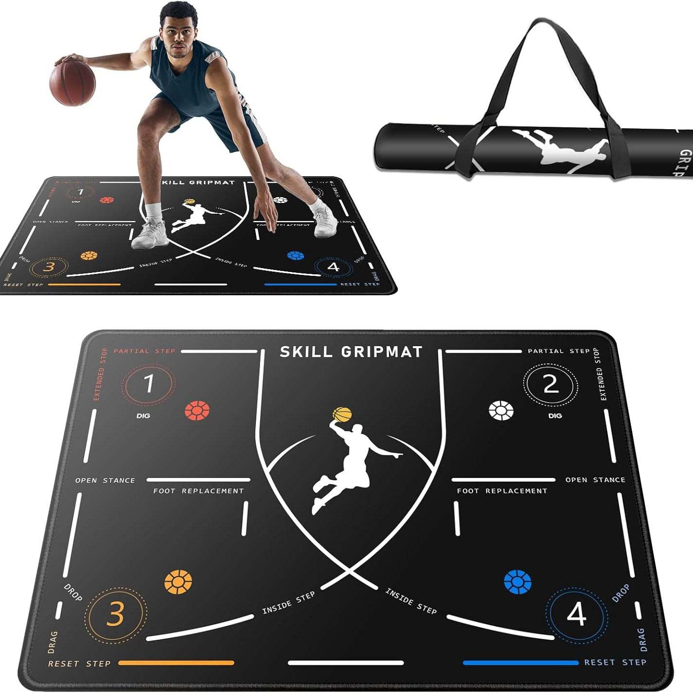 Portable Basketball Footwork Training Mat – Agility Footstep Training 