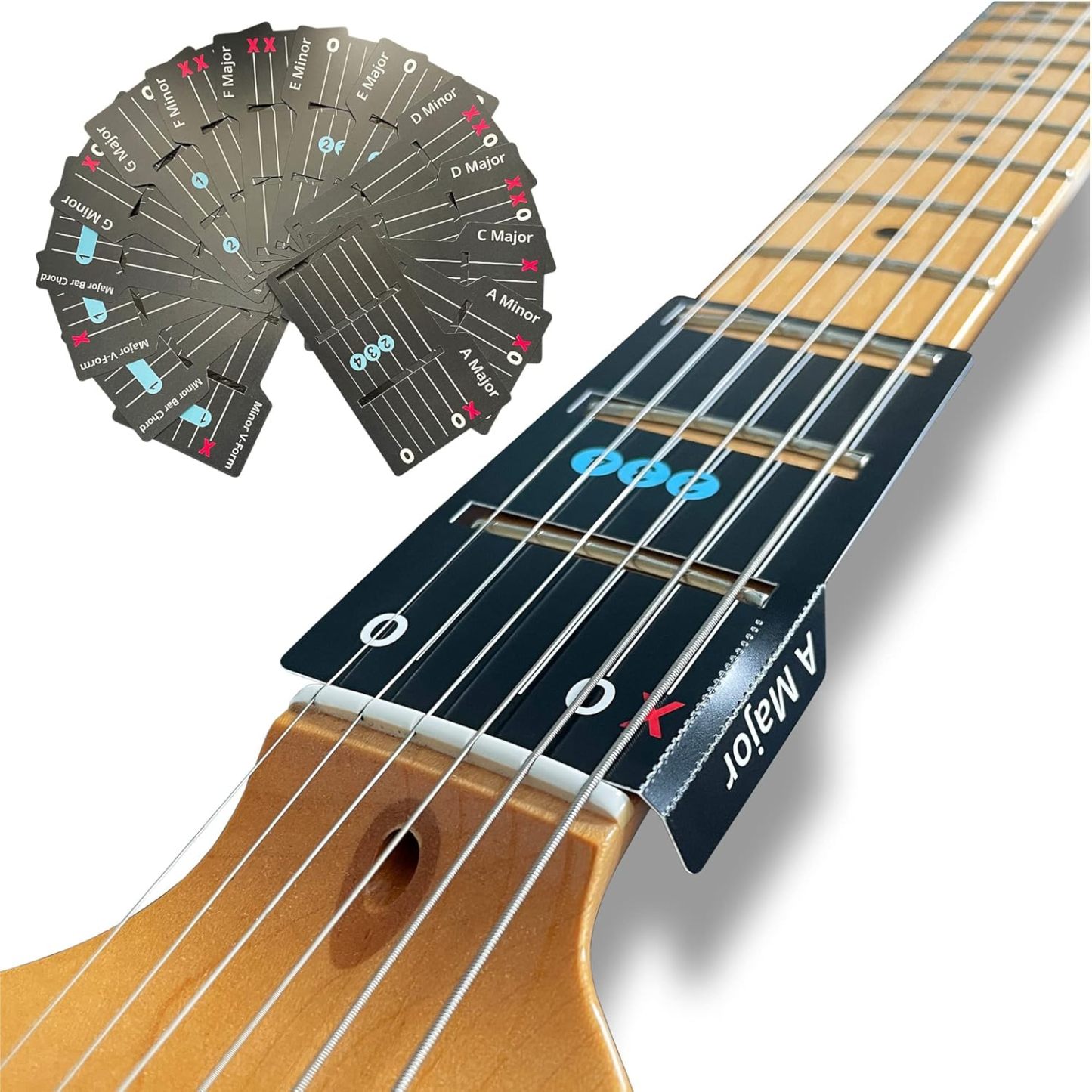 Instant Chord Cards Deluxe Edition with Carry Case – The On-the-Fretboard Learning System! 🎵