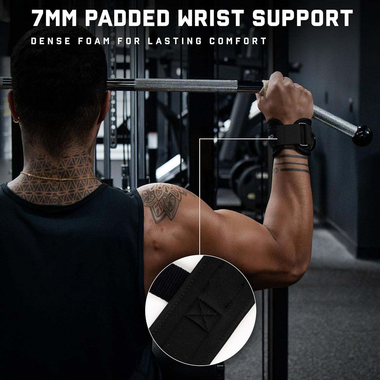 Heavy Duty D-Ring Weightlifting Straps – Anti-Slip Silicone Grip Beads, Cushioning & Adjustable Support