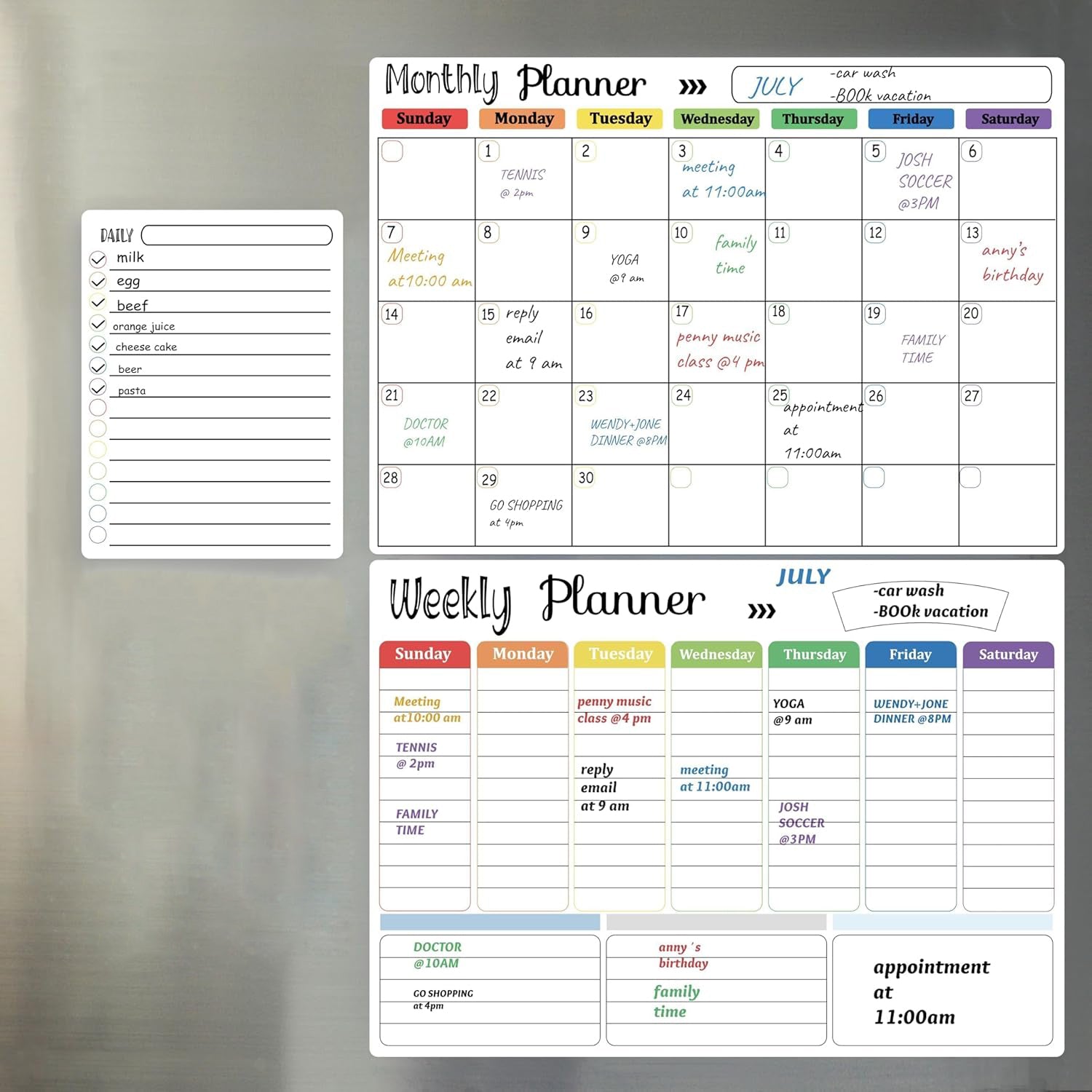 Magnetic Dry Erase Calendar Board Set for Fridge & Wall