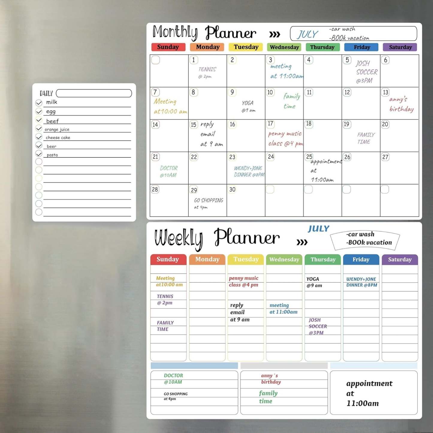 Magnetic Dry Erase Calendar Board Set for Fridge & Wall