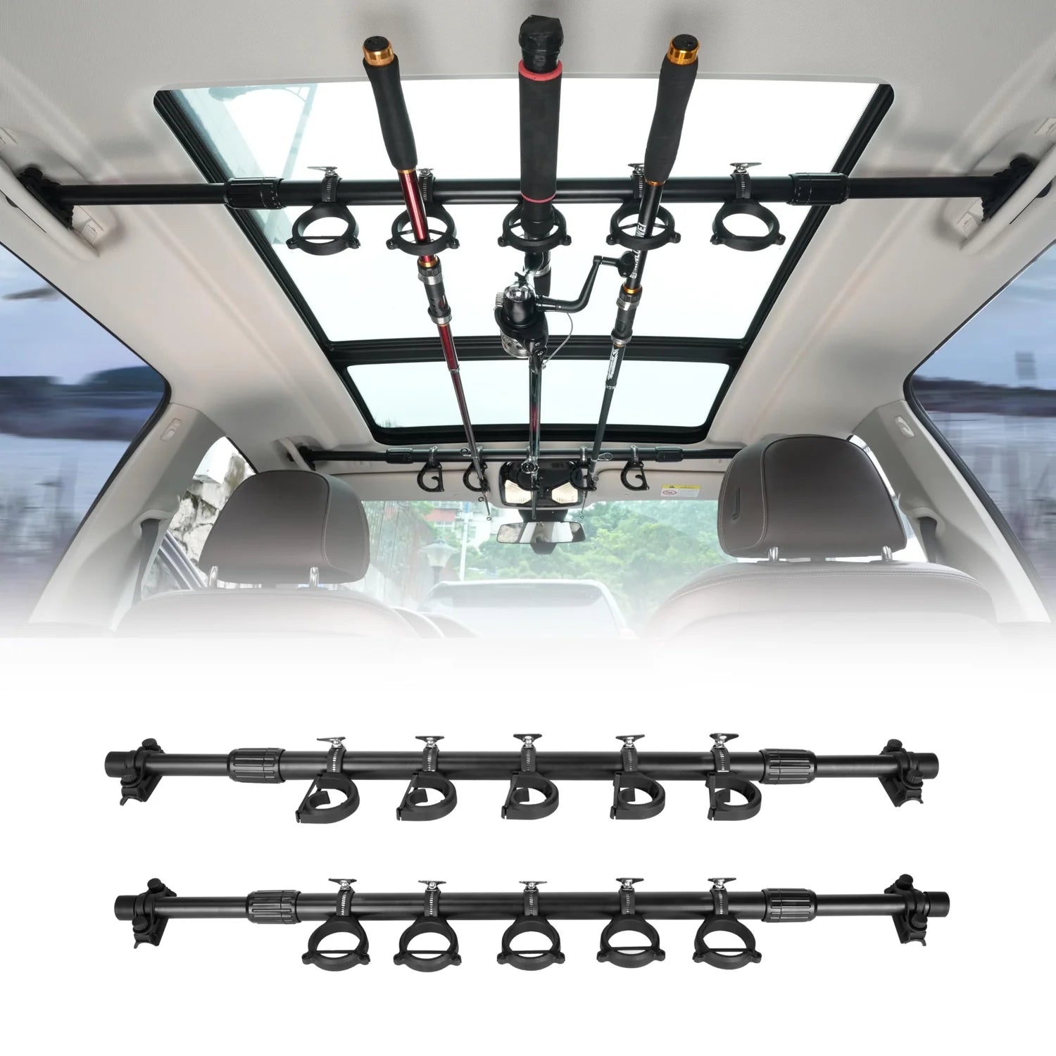 Universal Car Fishing Rod Holder – Telescopic Roof Rack Mount for Vehicles