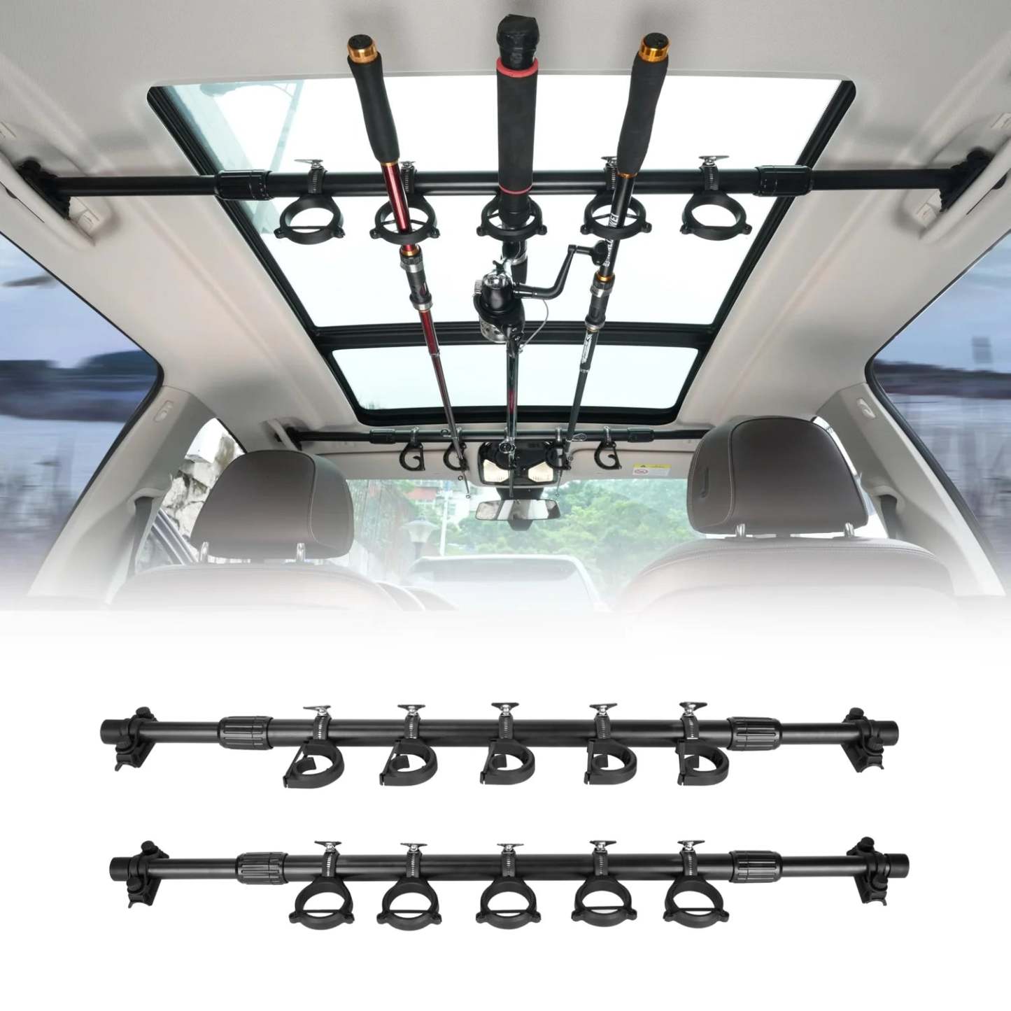 Universal Car Fishing Rod Holder – Telescopic Roof Rack Mount for Vehi