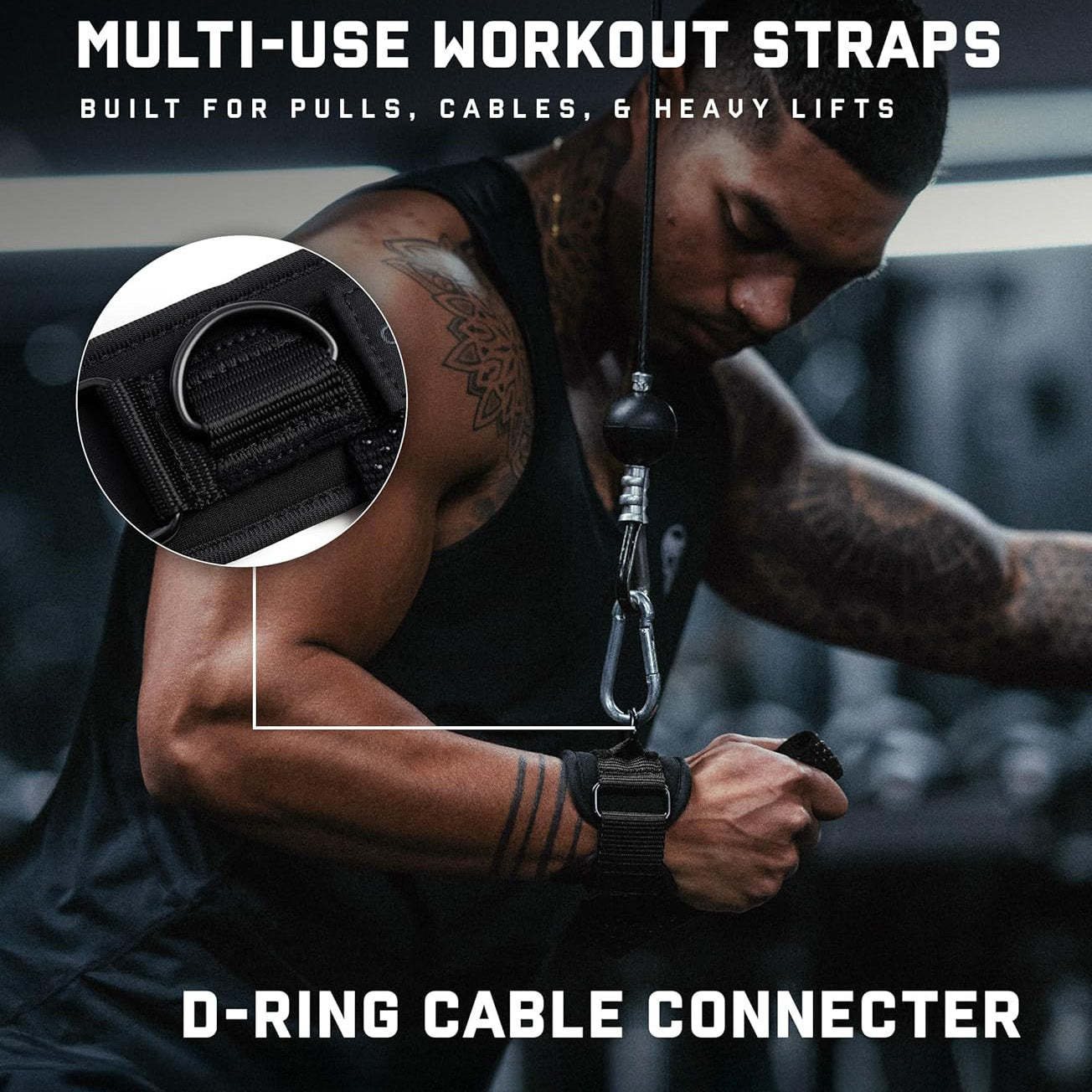 Heavy Duty D-Ring Weightlifting Straps – Anti-Slip Silicone Grip Beads, Cushioning & Adjustable Support