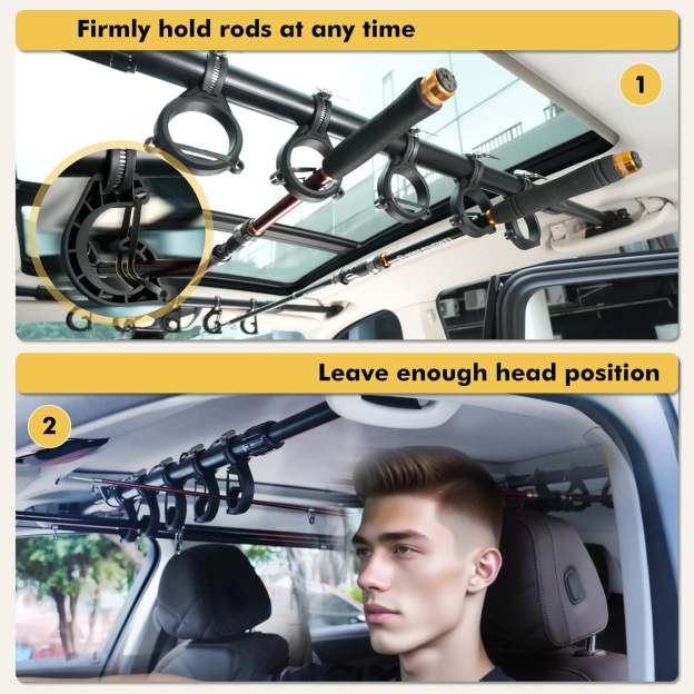 Universal Car Fishing Rod Holder – Telescopic Roof Rack Mount for Vehicles