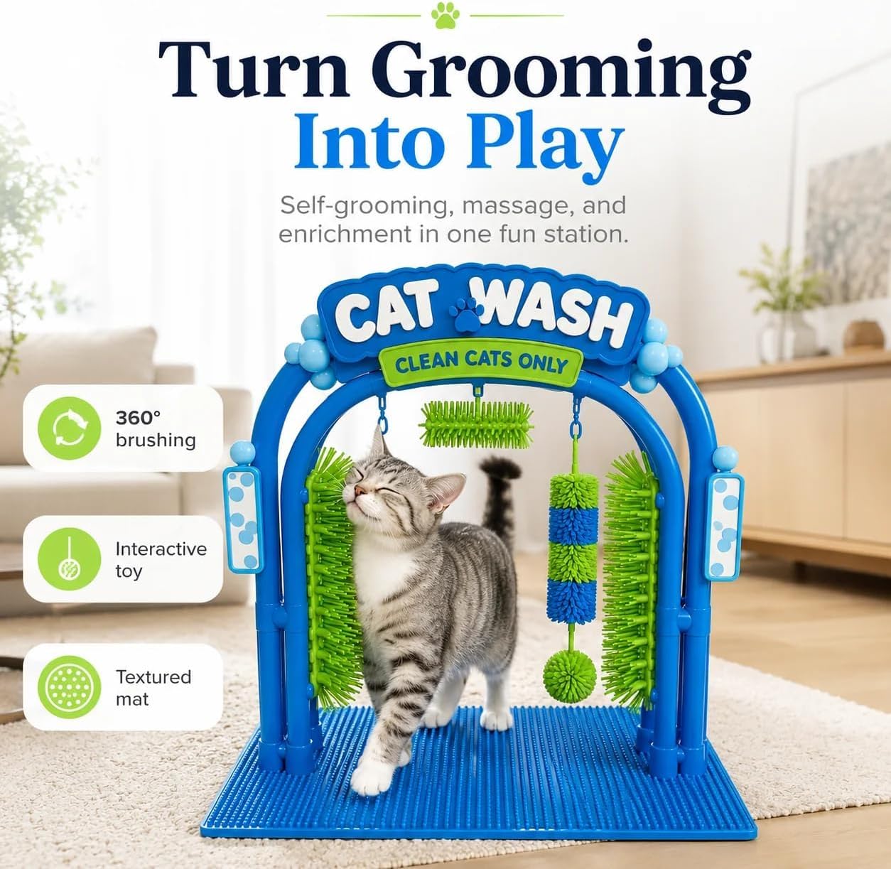 Cat self-grooming station product view
