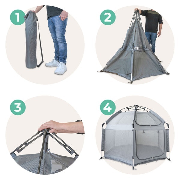 Portable foldable dog playpen setup