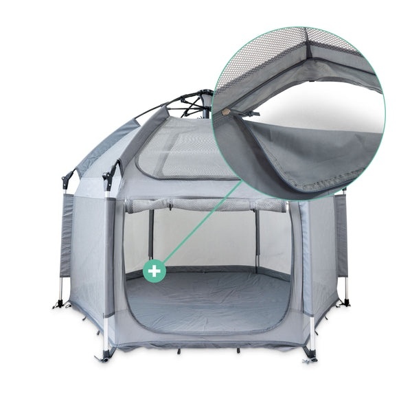 Large Mobile Dog Playpen with Inflatable Mat & Sun and Rain Cover