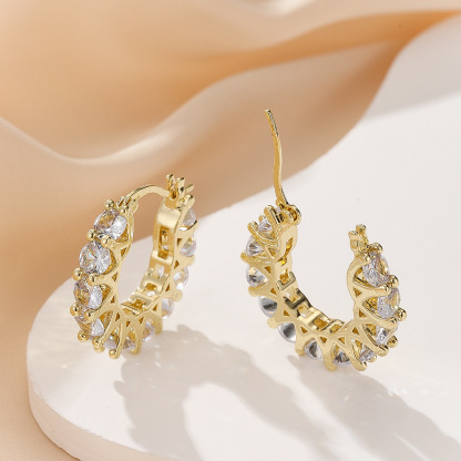 🔥Hot Sale 68% OFF🔥Brilliant 14K Gold Plated 925 Sterling Silver Moissanite Hoop Earrings