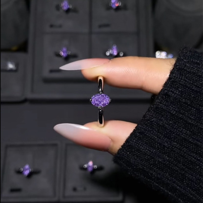 VIOLET TEAR™ - Adjustable Purple Moissanite Ring