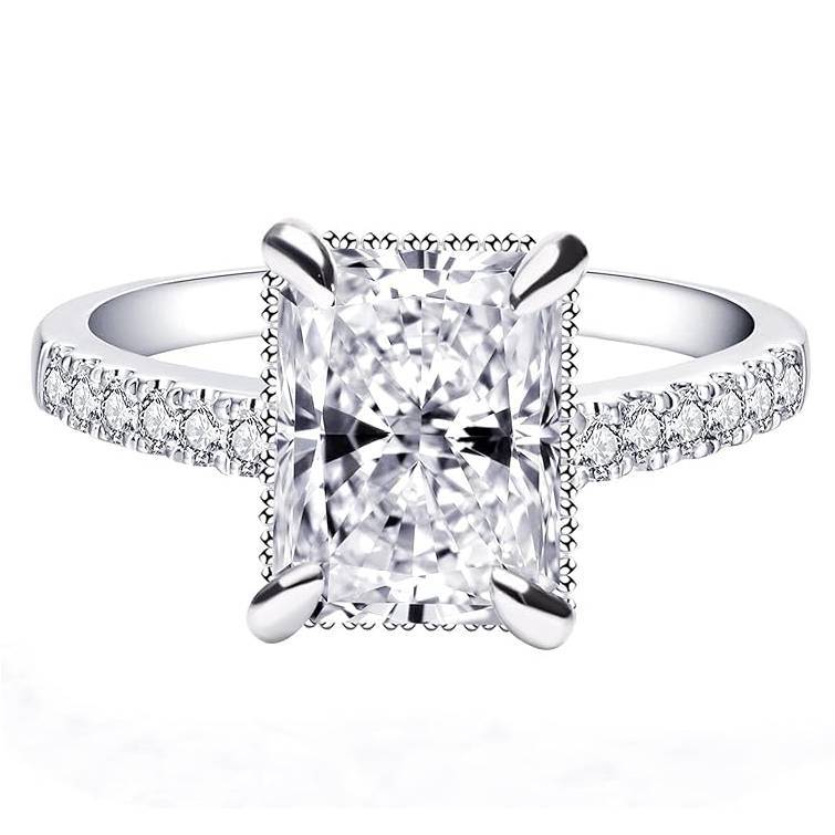 🔥Handmade 3CT Square Radiant Cut Moissanite Ring 🎉Special Offer for Mother's Day!🎉