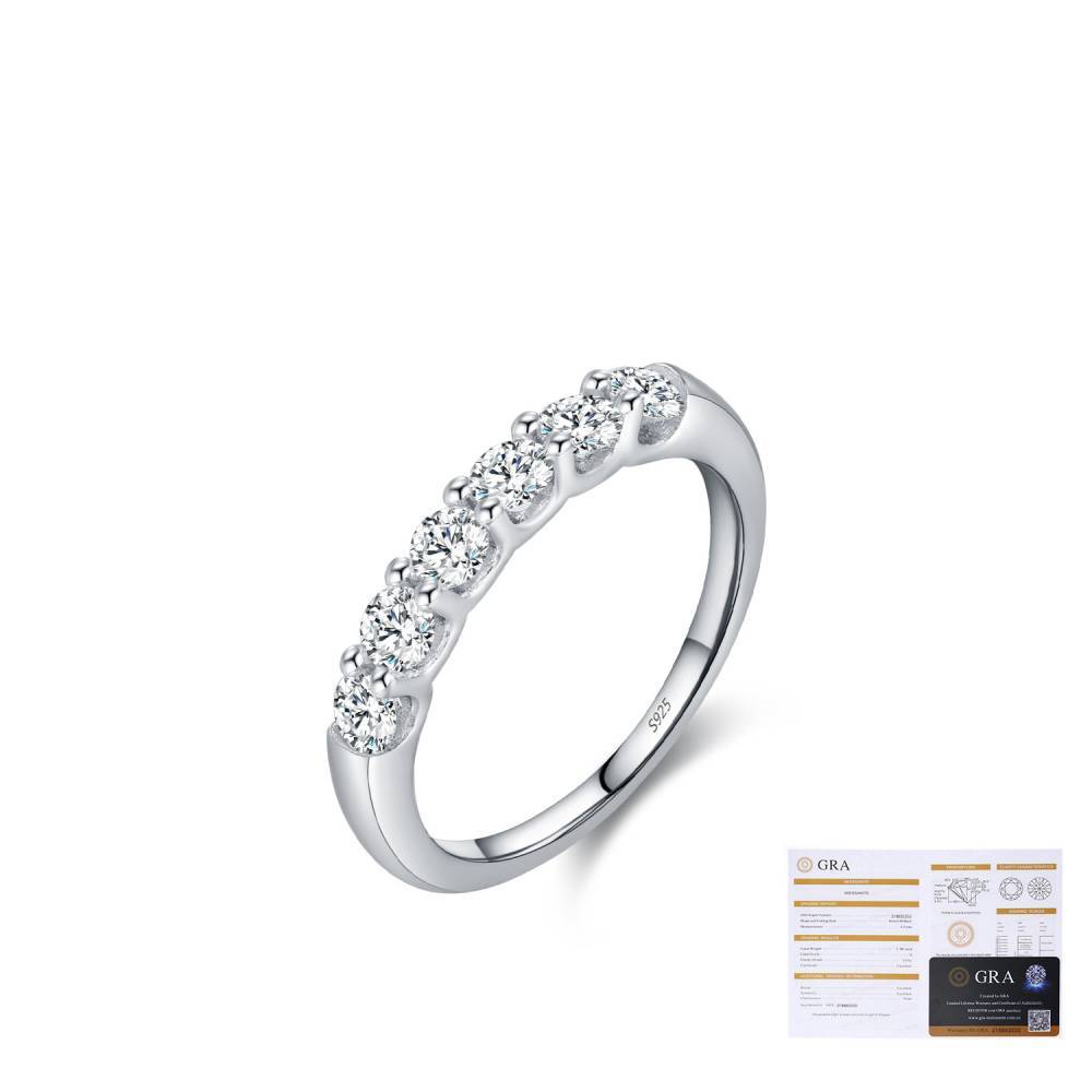 6-Stones Round Moissanite Ring
