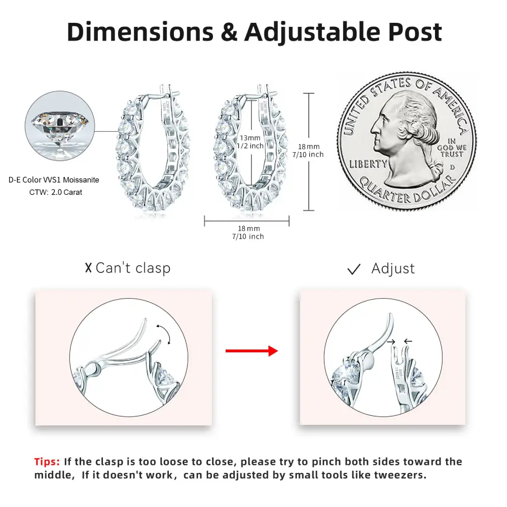 🔥Hot Sale 68% OFF🔥Brilliant 14K Gold Plated 925 Sterling Silver Moissanite Hoop Earrings