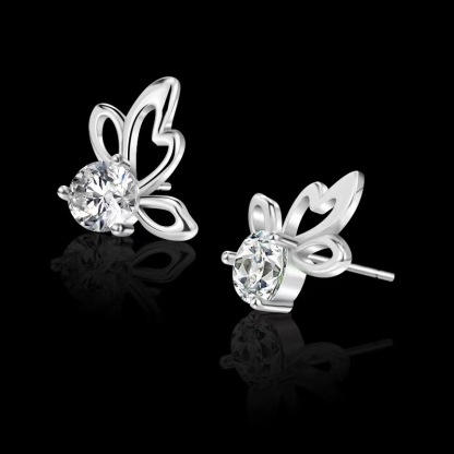 Butterfly-Inspired Moissanite Earrings