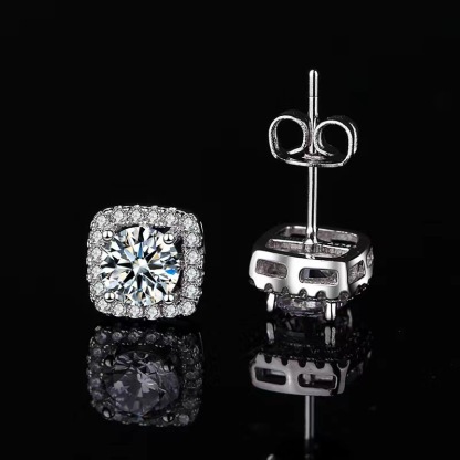 Classic  Square & Round Moissanite Earrings