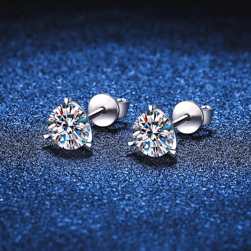 Classic Three-Prong Moissanite Earrings
