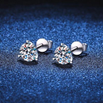 Classic Three-Prong Moissanite Earrings