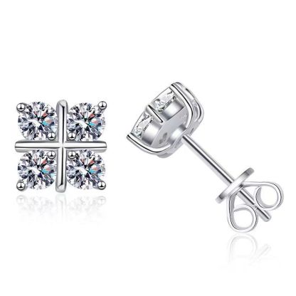 Brilliant Cross Design Moissanite Earrings