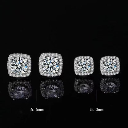 Classic  Square & Round Moissanite Earrings