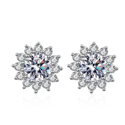 Sunflower Moissanite Earrings