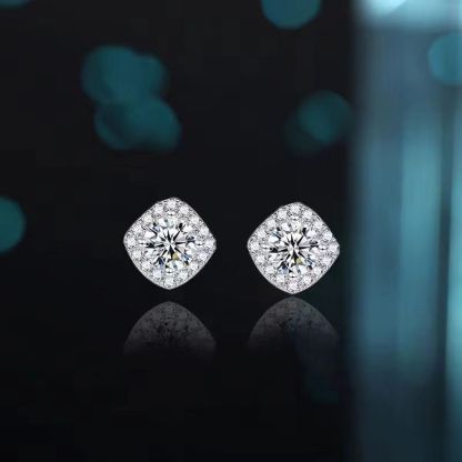 Classic  Square & Round Moissanite Earrings