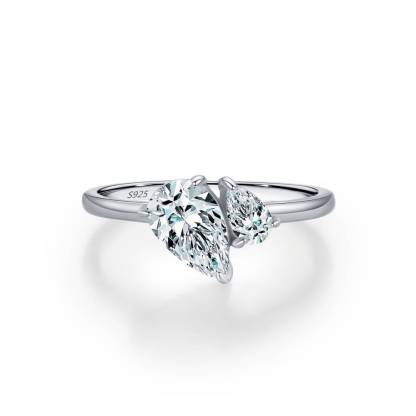 Unique Pear-Cut Moissanite Ring