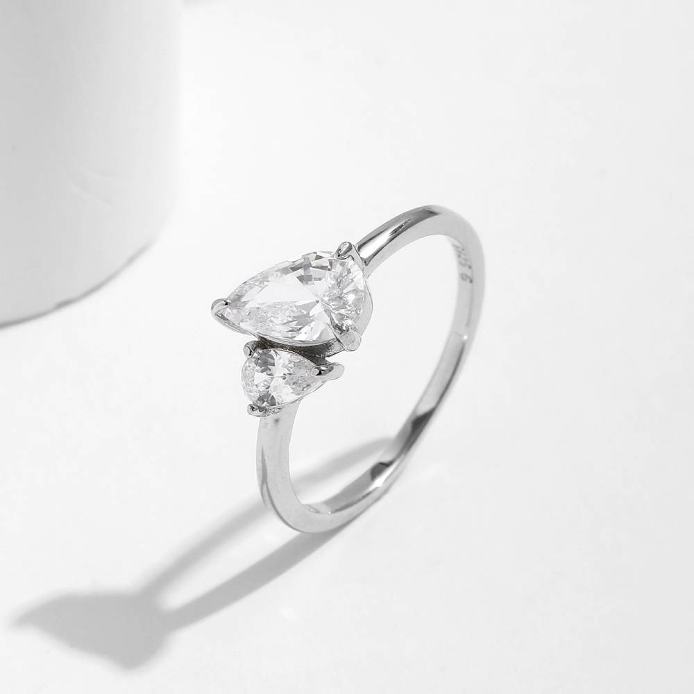 Unique Pear-Cut Moissanite Ring