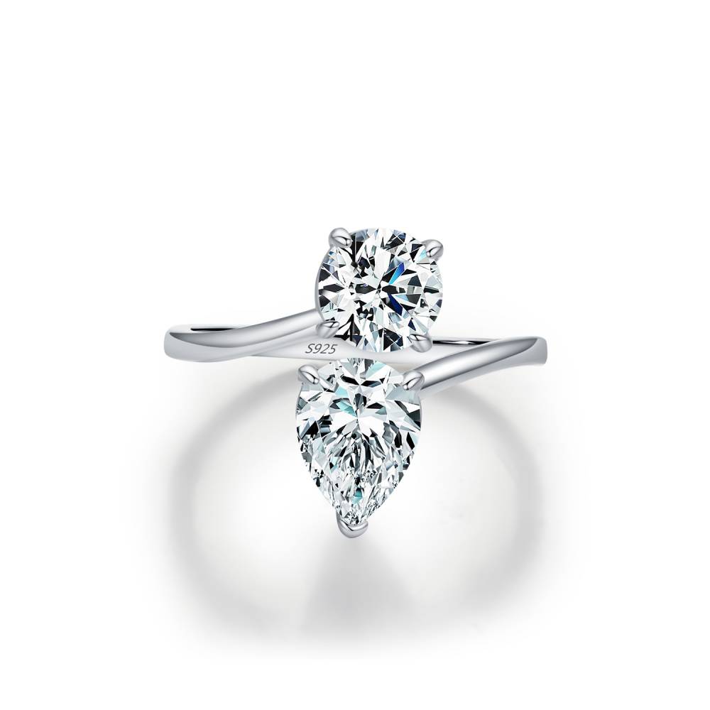 Unique Pear-Cut Moissanite Ring