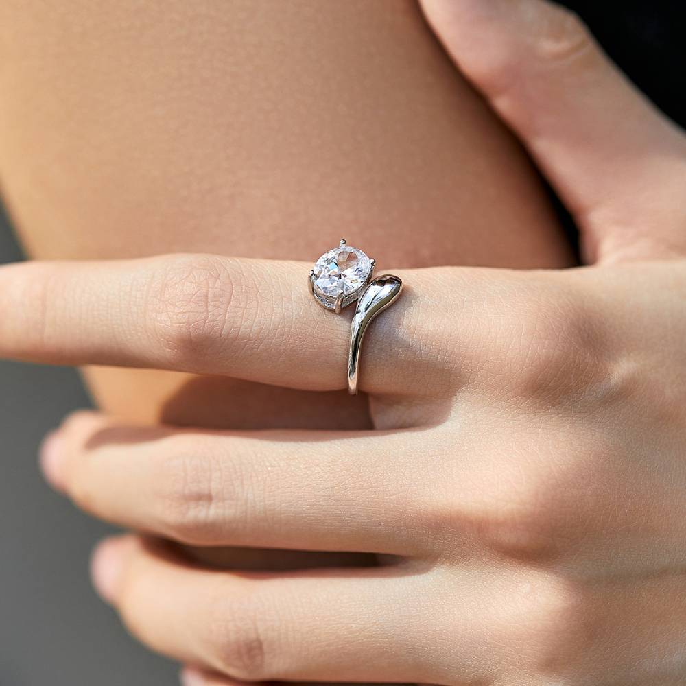 Unique Pear-Cut Moissanite Ring