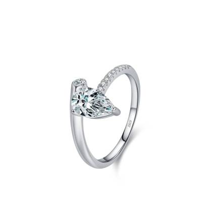 Unique Pear Moissanite Ring
