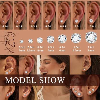 Elegant Six-Prong Moissanite Earrings with Secure Hook