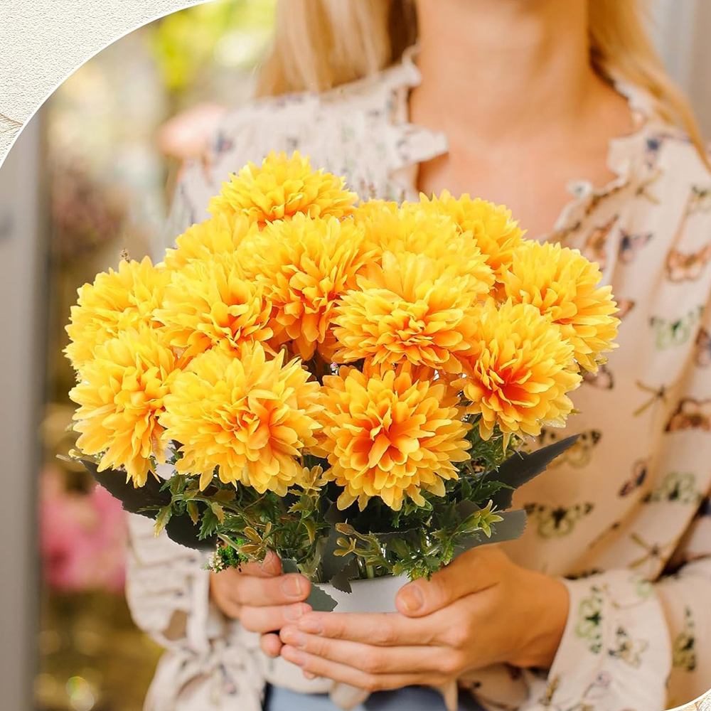 💥2025 Fall Hot Sale🌼- Artificial Outdoor Sunset Mums Flowers