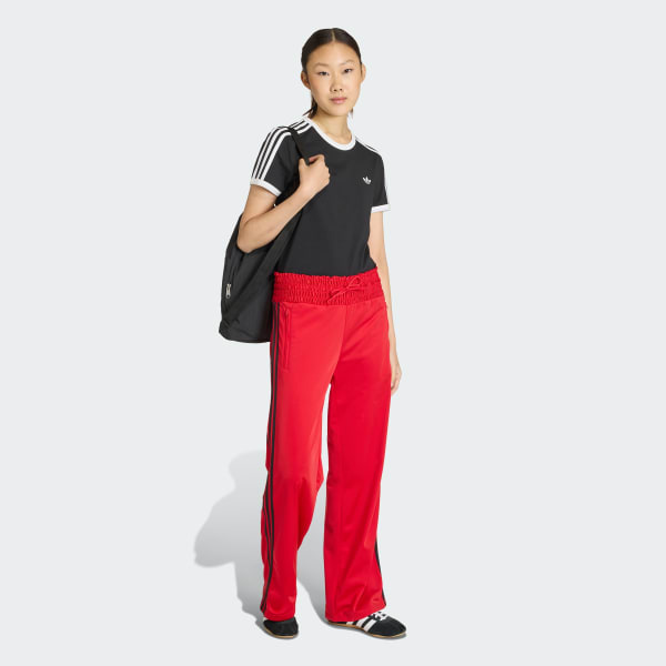 Red SMOCKED FIREBIRD TRACKPANTS