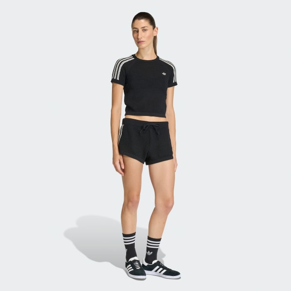 Black KNITTED CROCHET CALI TEE
