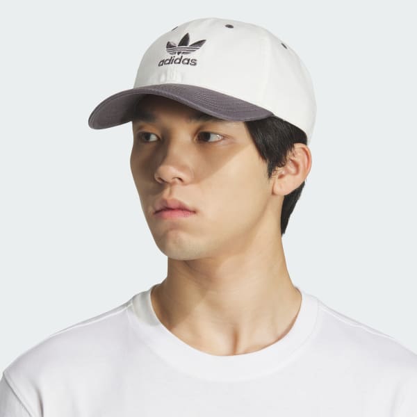 White Relaxed Strap-Back Hat