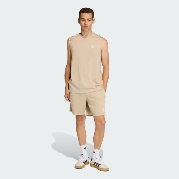 Beige TREFOIL ESSENTIALS MESH SHORTS