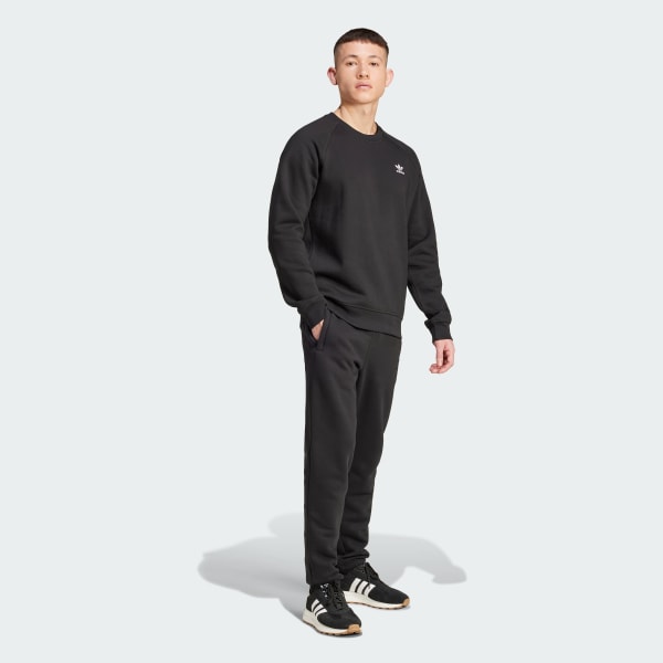 Black Trefoil Essentials Crew Sweatshirt