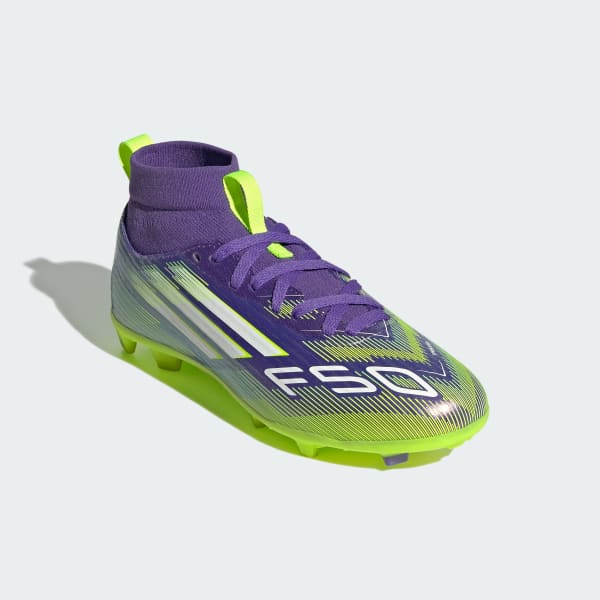 Purple F50 League Mid Firm/Multi-Ground Cleats Kids