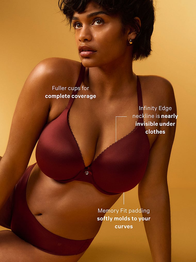 Lace-Trim Lightly Lined Full-Coverage Bra - Rose Cloud - image 5